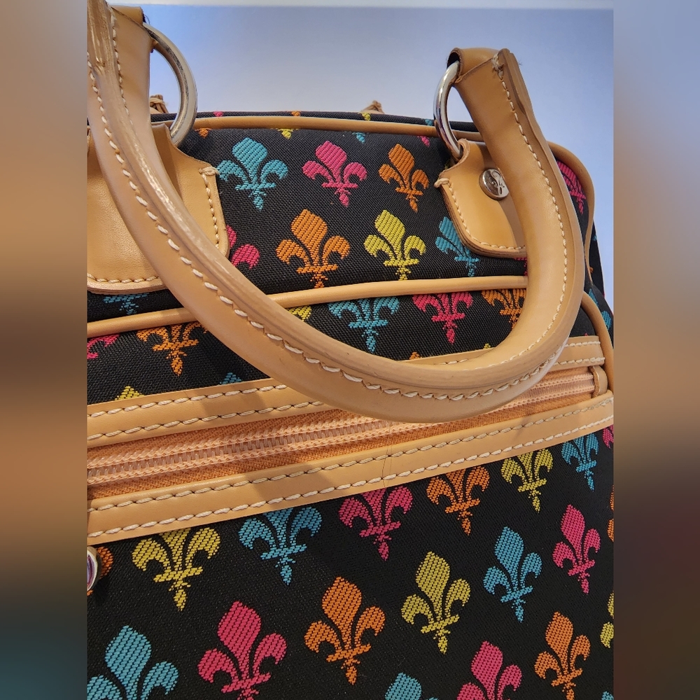 Patrick Cox Multi-Colored Fleur-De-Lis Satchel - image 6